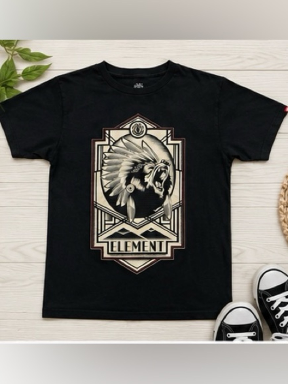 Element Skateboards Black Graphic Tee Men’s M